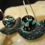 Floating Turquoise Earrings 2 by Anne Thornton
